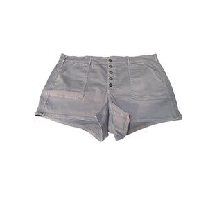 Torrid Womens NWT Gray Button-Fly High-Rise Shorts Size 24 Cotton Blend Casual S